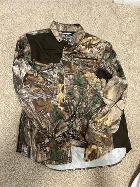 Columbia Men’s Realtree Camo Button-Down Hunting Shirt - Brown/Green